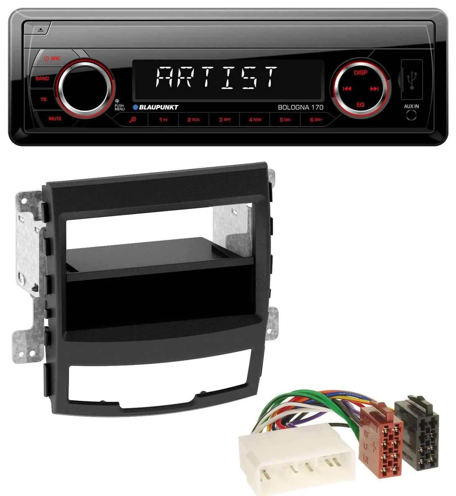 Blaupunkt SD USB 1DIN MP3 AUX Autoradio für SsangYong Korando CK 2010-2013