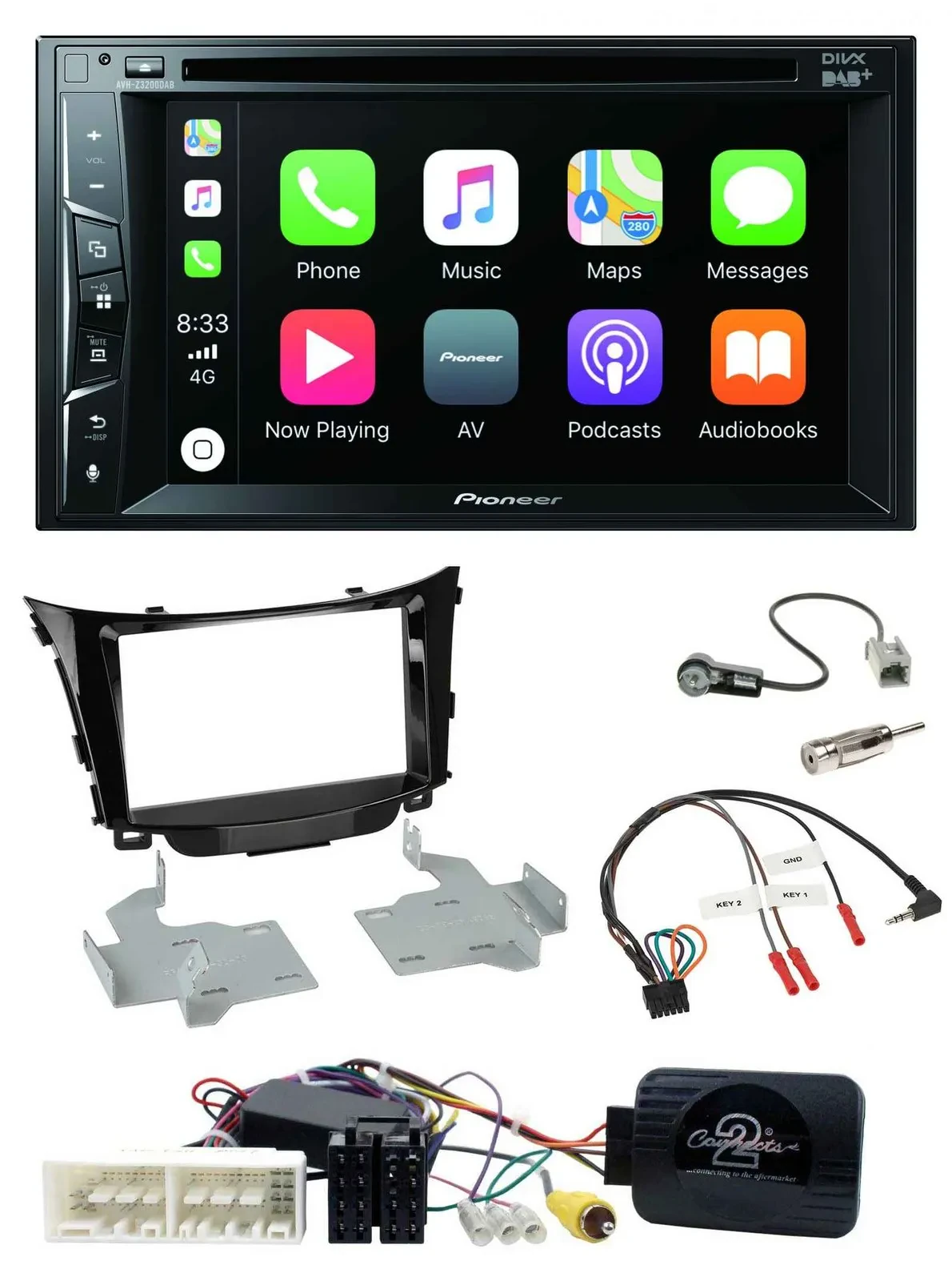 Автомагнитола для Hyundai i30 (с 2017) Pioneer 2-DIN, USB, DVD, Bluetooth, DAB