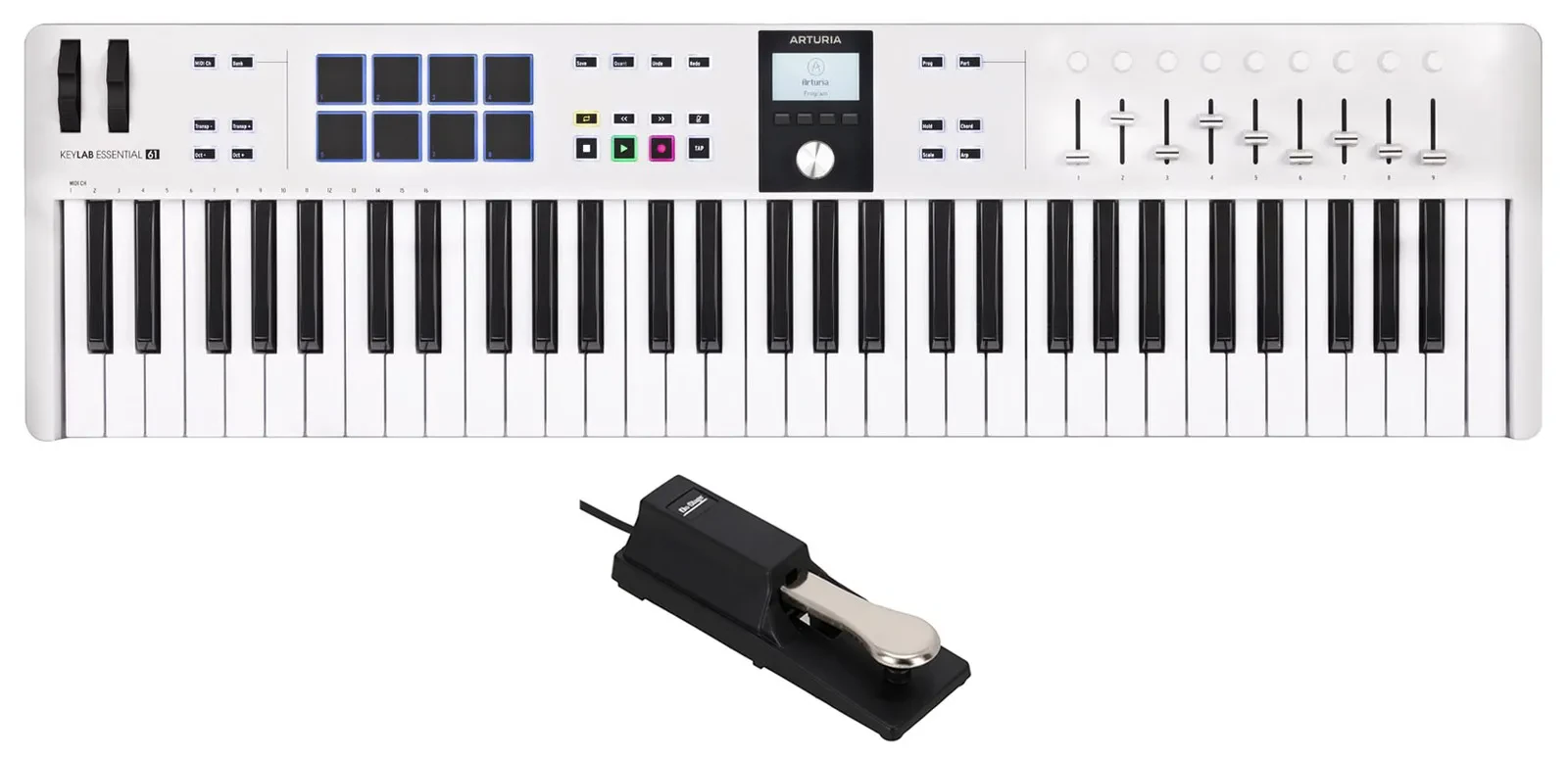 ARTURIA Keylab Essential 61 mk3 White 61-Key Keyboard Controller+Sustain Pedal