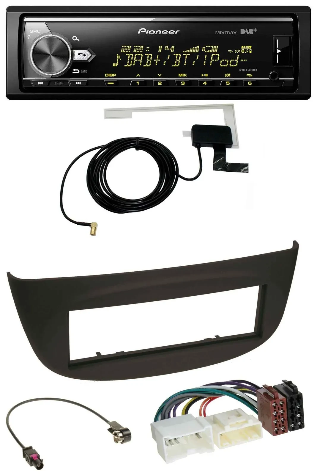 Автомагнитола Pioneer Bluetooth DAB USB MP3 для Renault Twingo (с 2012) черный