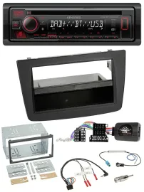 Автомагнитола для Alfa Romeo Mito 2008–2014 Kenwood CD USB Bluetooth DAB черная