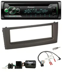 Автомагнитола для Fiat Grande Punto (2006–2010) Pioneer USB MP3 DAB CD, черный, с поддержкой кнопок на руле