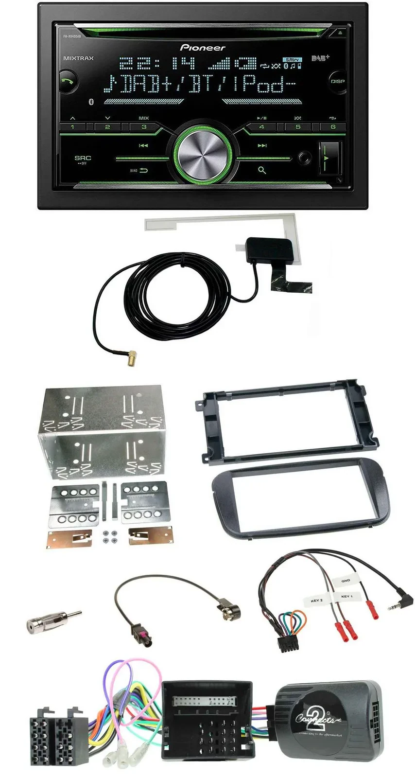 Pioneer CD USB Lenkrad Bluetooth 2DIN DAB Autoradio für Ford S-Max Mondeo Profi