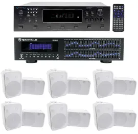 Technical Pro 6000w 6-Zone Home Theater Bluetooth Receiver+12) 6.5" Speakers+EQ