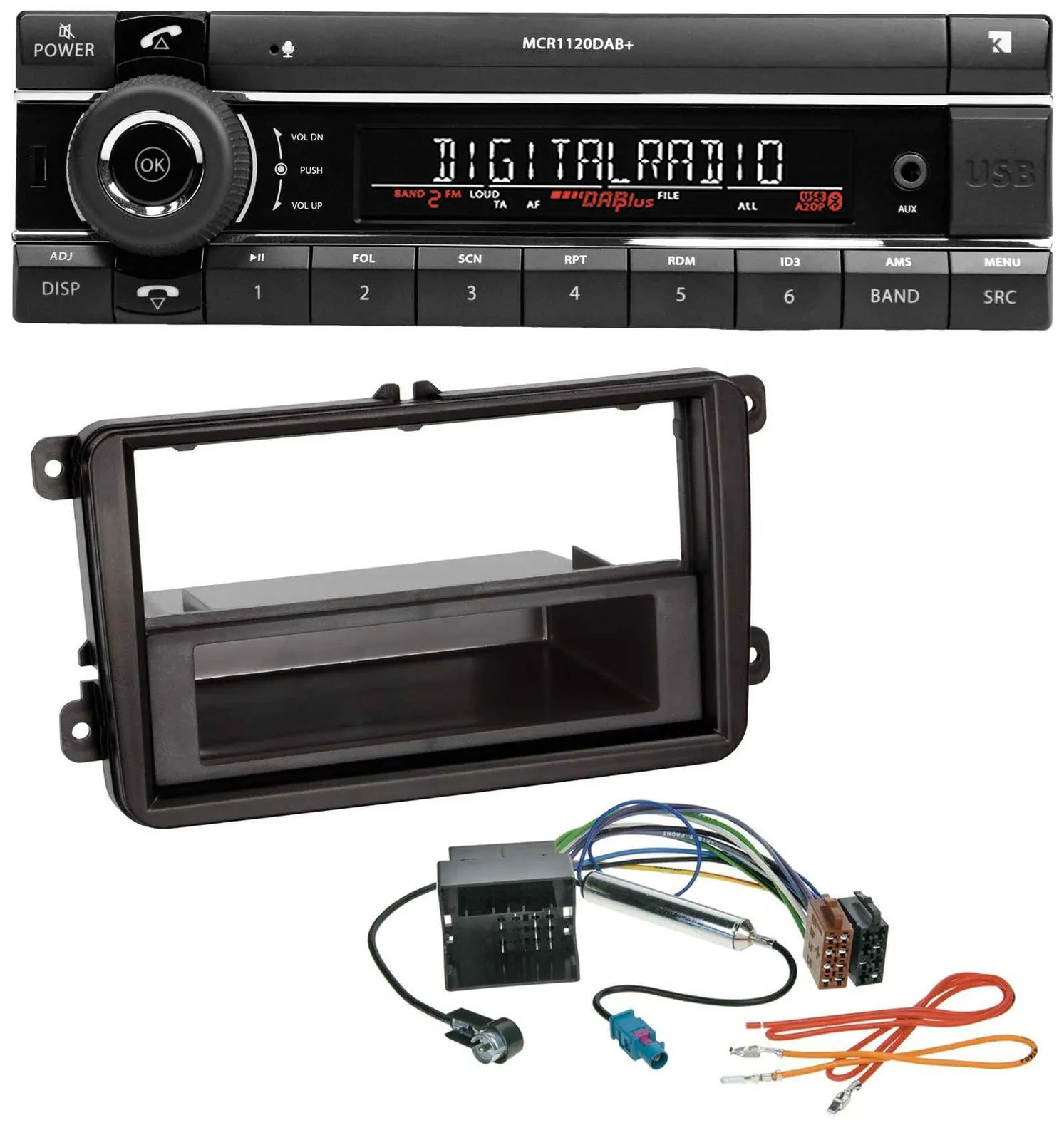 Kienzle Bluetooth MP3 USB DAB Autoradio für Skoda Praktik / Superb / Yeti
