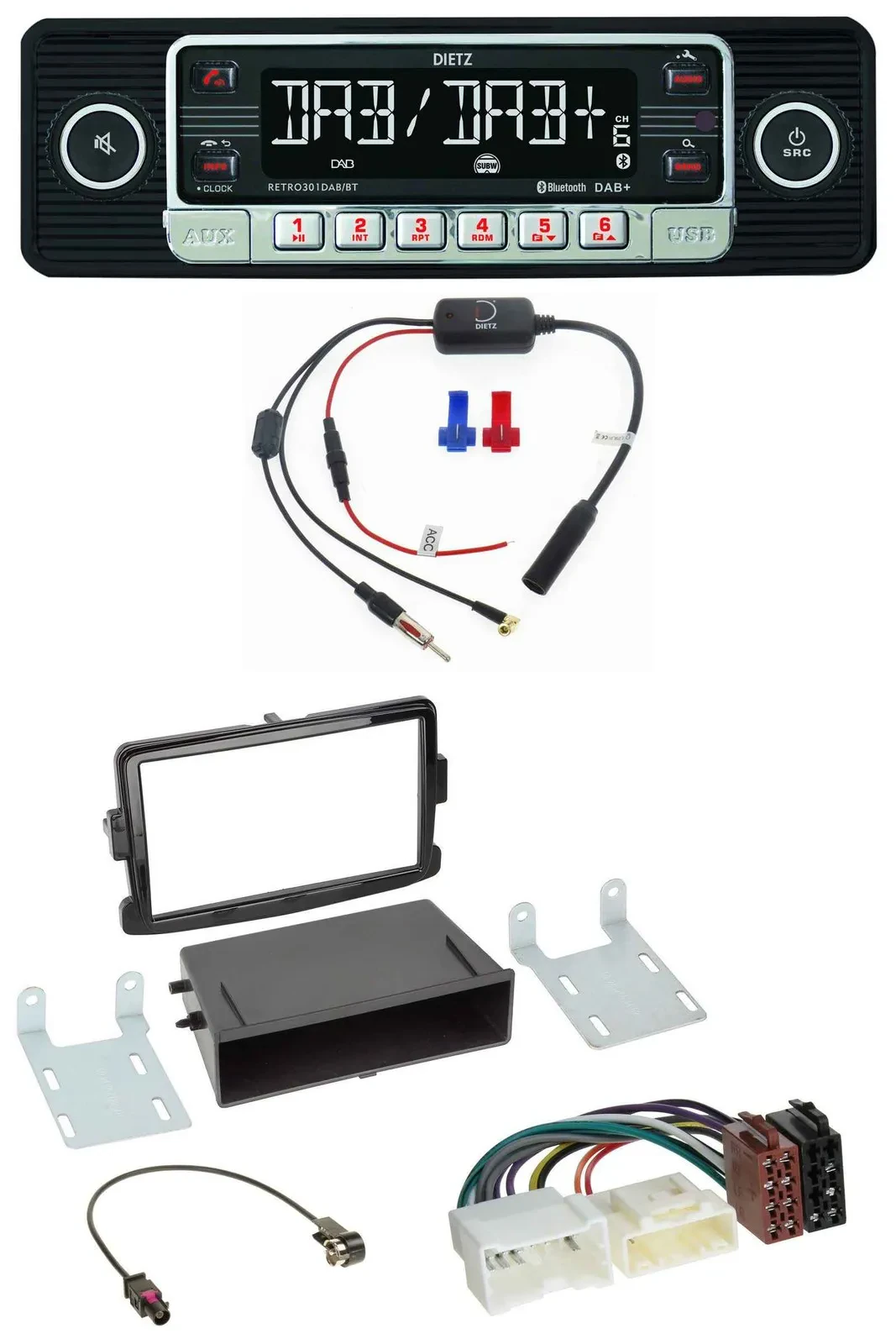 Автомагнитола Dietz MP3 DAB Bluetooth USB для Dacia Dokker/Duster/Logan