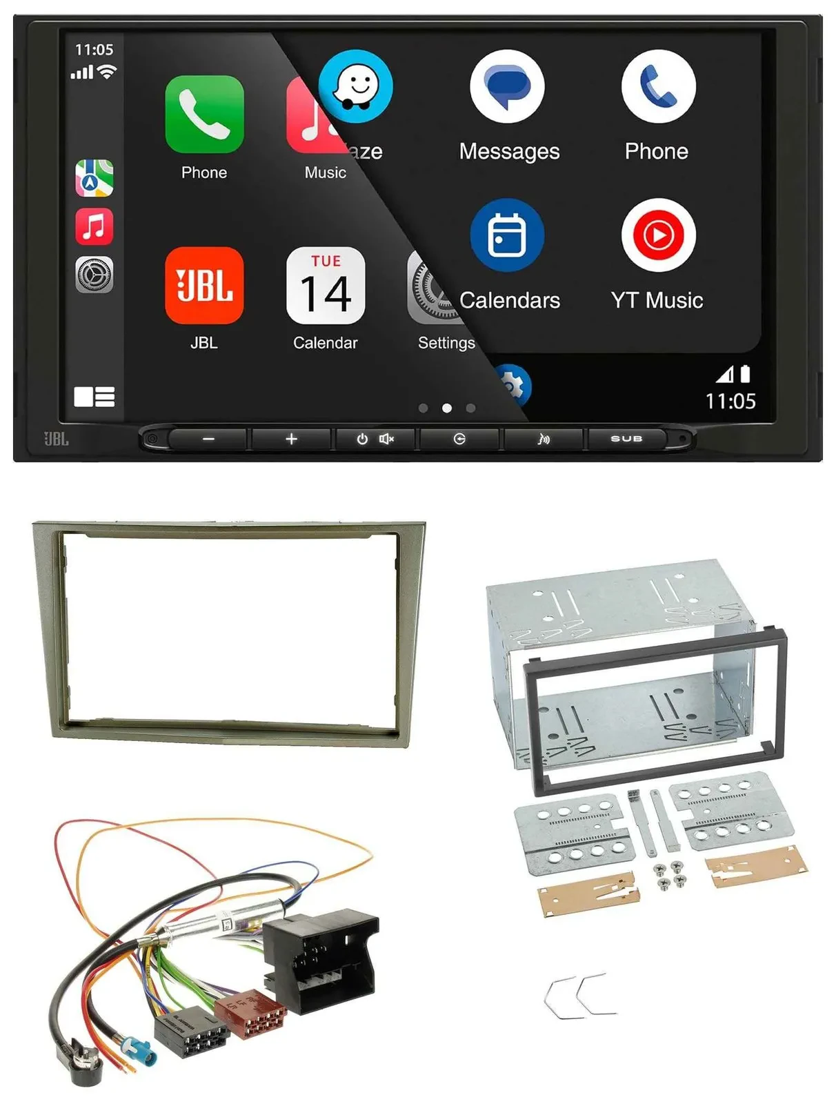 JBL MP3 DAB Bluetooth USB 2DIN Autoradio für Opel Corsa D Astra H Zafira B satin