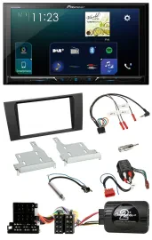 Автомагнитола Pioneer 2DIN, DAB, Bluetooth, USB для Audi A4 1999–2001, поддержка BOSE, управление с руля