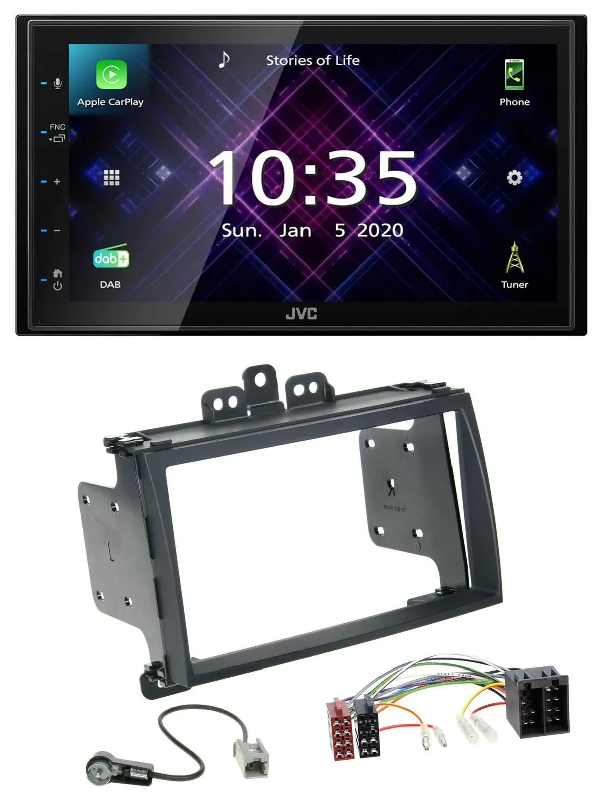 JVC DAB 2DIN MP3 Bluetooth USB Autoradio für Hyundai i20 09-12 schwarz