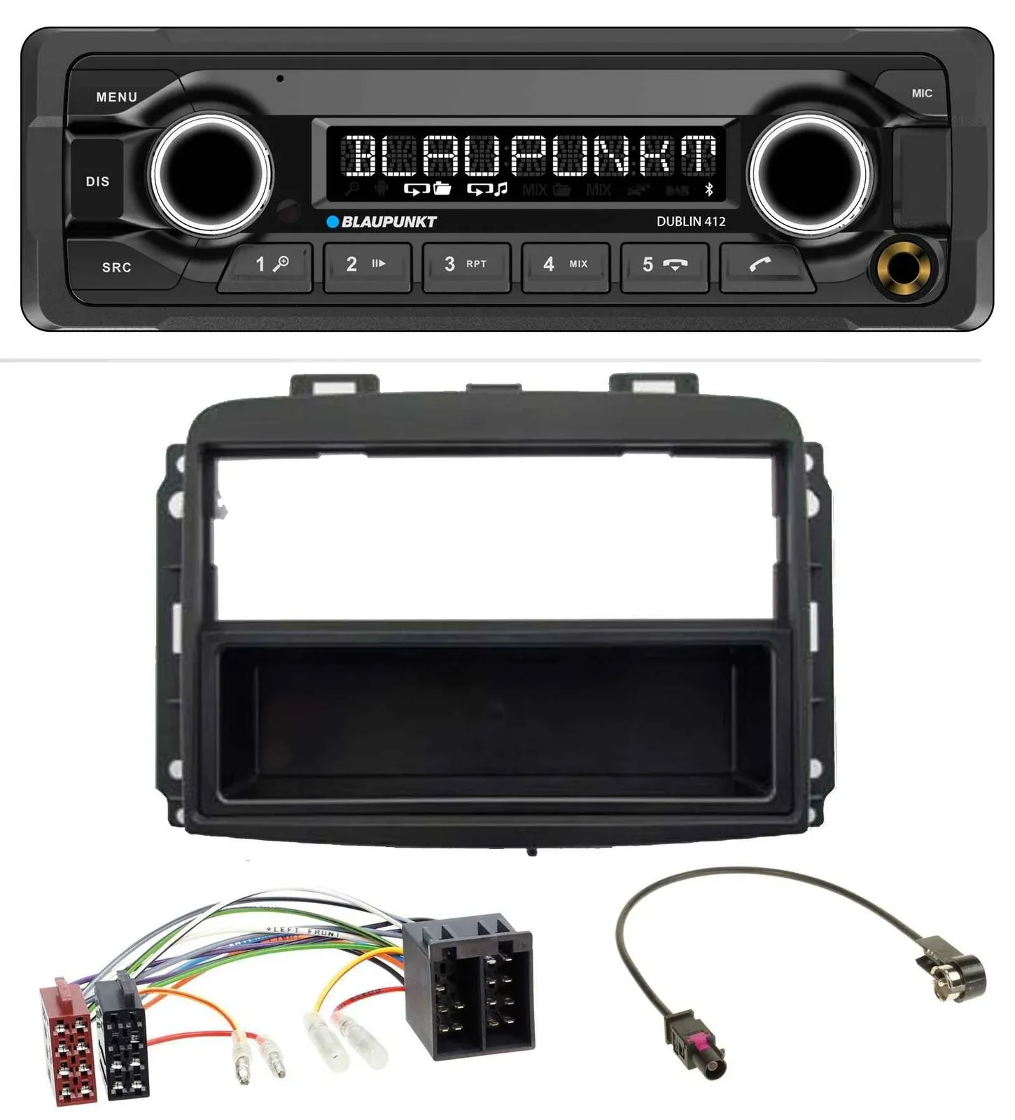 Автомагнитола Blaupunkt MP3 Bluetooth USB AUX для Fiat 500L (ISO, с 2012)
