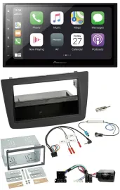 Pioneer Lenkrad Bluetooth DAB 2DIN USB Autoradio für Alfa Romeo Mito 08-14 schwa