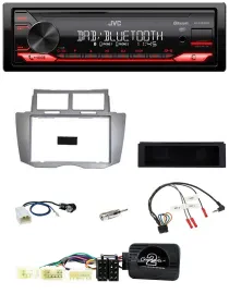 JVC Bluetooth USB DAB Lenkrad Autoradio für Toyota Yaris 2007-2011 silber