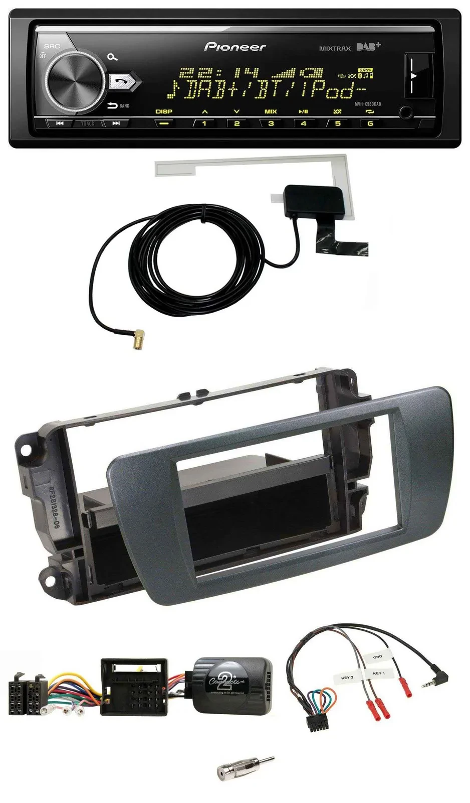 Автомагнитола Pioneer Bluetooth DAB USB для Seat Ibiza, черный