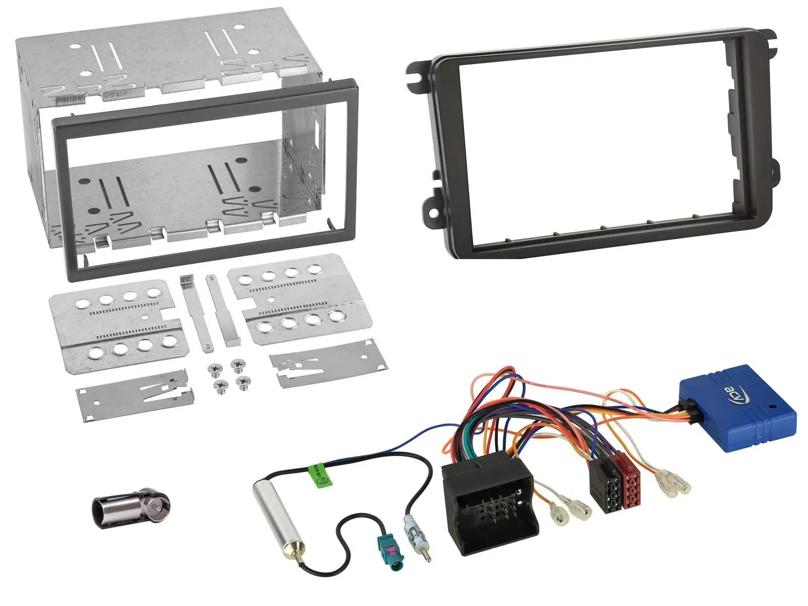 Установочный комплект для автомагнитолы Caraudio24 для VW T5 Caravelle/Multivan (с 2009), 2-DIN, CAN-Bus, черный