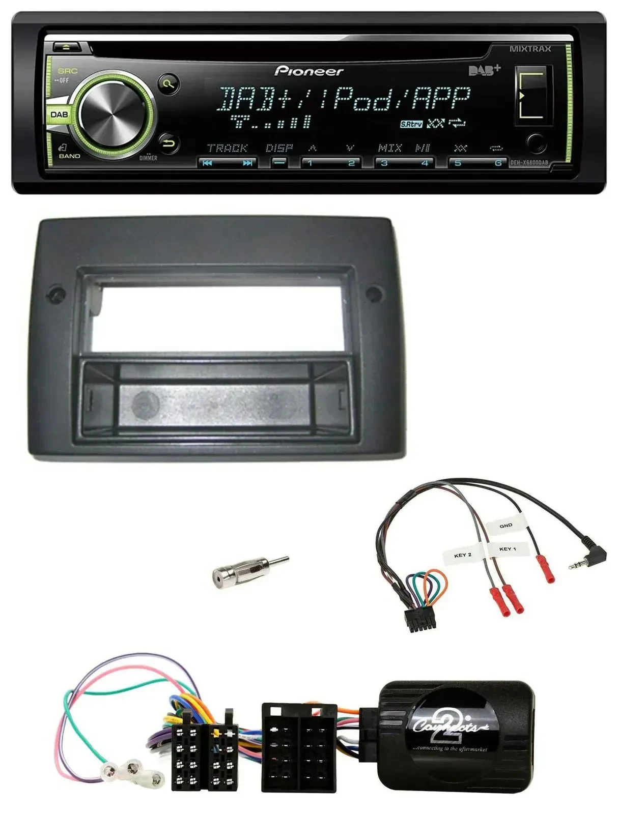 Автомагнитола Pioneer CD DAB USB для Fiat Stilo (2001–2007) с управлением с руля