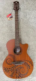 Luna Guitars Gypsy Tattoo Mahogany AcousticElectric Grand Concert Guitar Natural