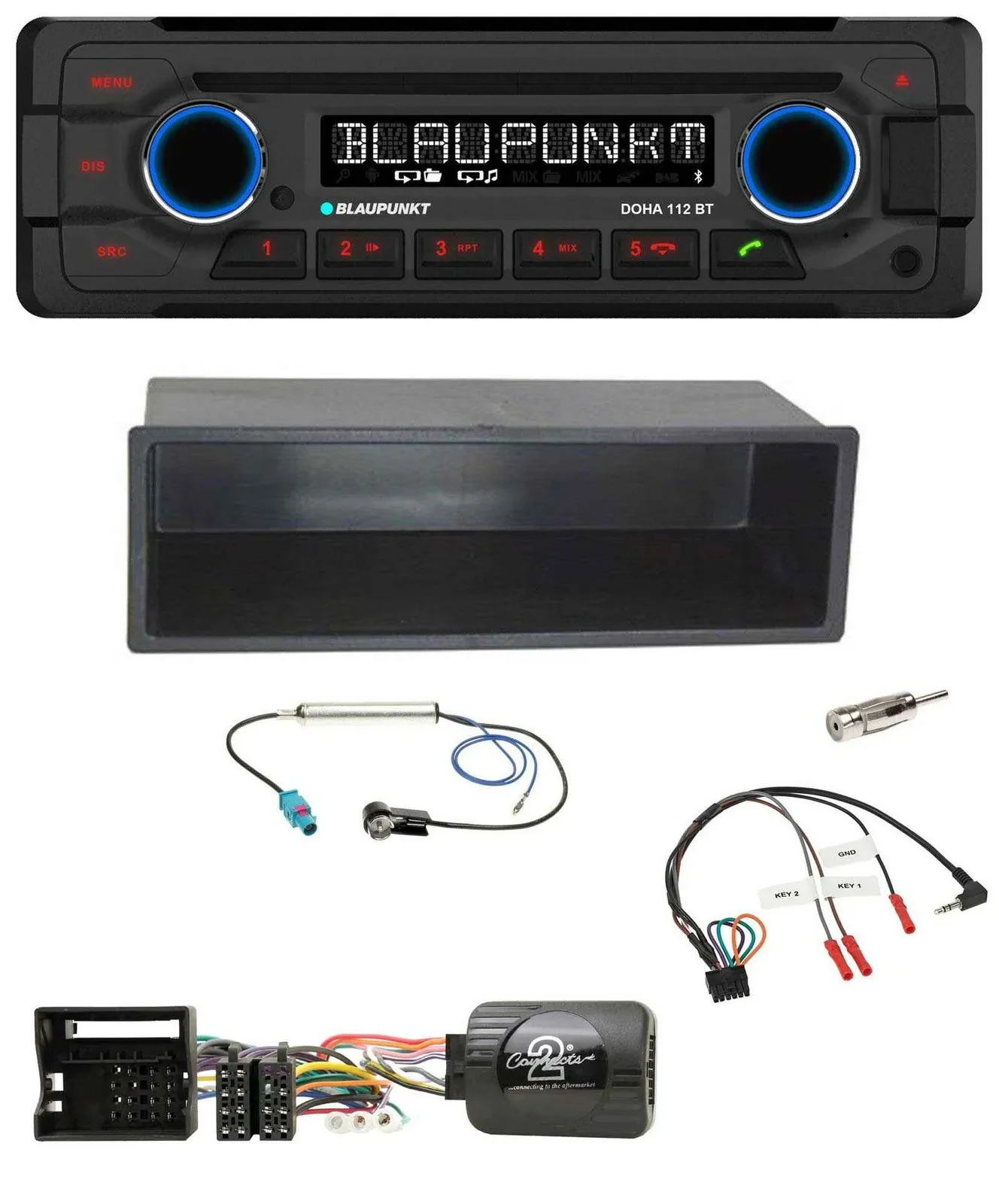 Blaupunkt Lenkrad MP3 CD Bluetooth USB Autoradio für VW Polo Passat Ablagefach