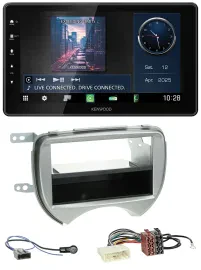 Автомагнитола для Nissan Micra (K13, 2010–2013) Kenwood MP3 Bluetooth USB DAB серебристая