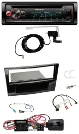 Автомагнитола Pioneer DAB, CD, USB, Bluetooth для Opel Corsa D, черный глянец
