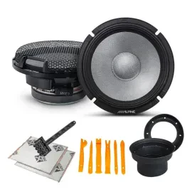 Alpine R2-S65C 200W RMS 6.5" Component Car Speakers + Accessories