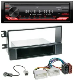 Автомагнитола JVC Bluetooth USB DAB MP3 для Kia Sportage II (2008–2010) с новой проводкой
