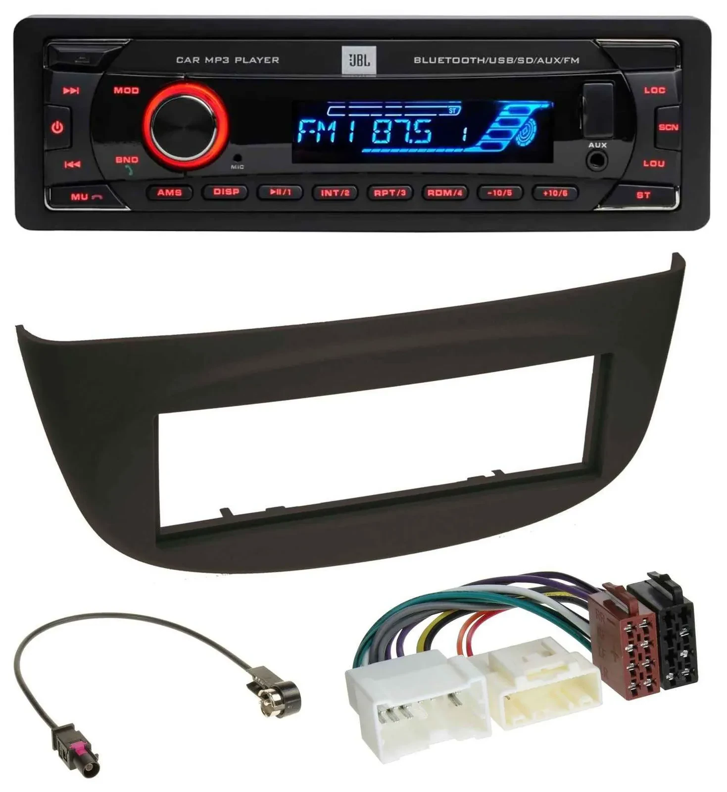 JBL AUX MP3 USB Bluetooth SD Autoradio für Renault Twingo ab 2012 schwarz