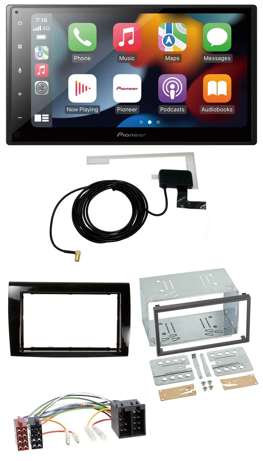 Pioneer MP3 USB Bluetooth DAB 2DIN Autoradio für Fiat Bravo (ab 2007)