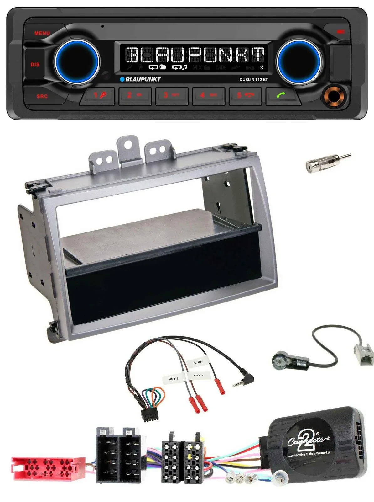 Blaupunkt MP3 Bluetooth USB Lenkrad Autoradio für Hyundai i20 ISO 2009-2011 silb