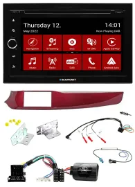 Blaupunkt Lenkrad DVD Bluetooth DAB 2DIN USB Autoradio für Alfa Giulietta rot 94