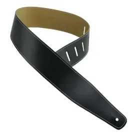 Ремень для гитары Henry Heller HBL35-BLK/WHT 3.5", кожа, черный/белый