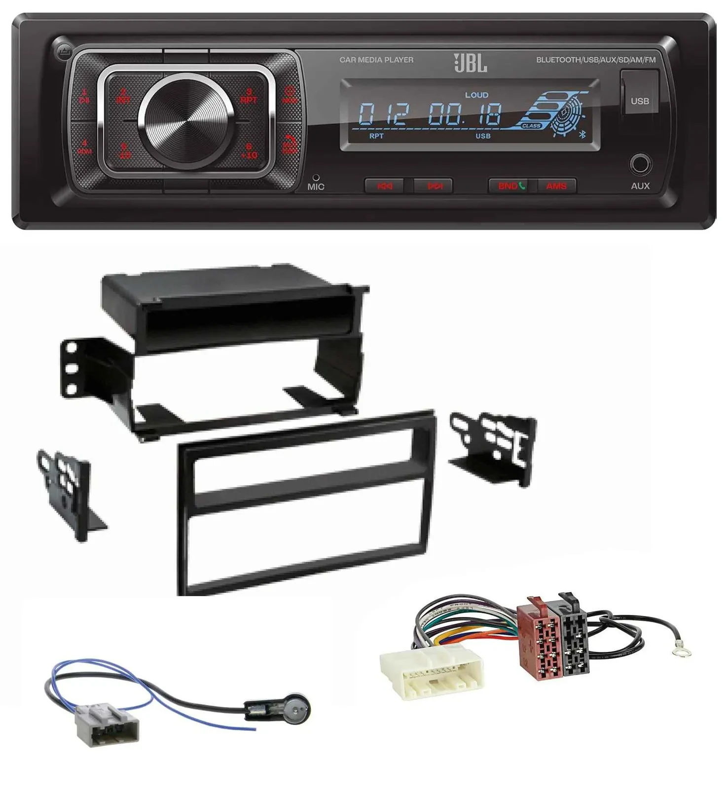Автомагнитола JBL Bluetooth USB SD AUX MP3 для Nissan Tiida/Versa C11 (2007–2011)