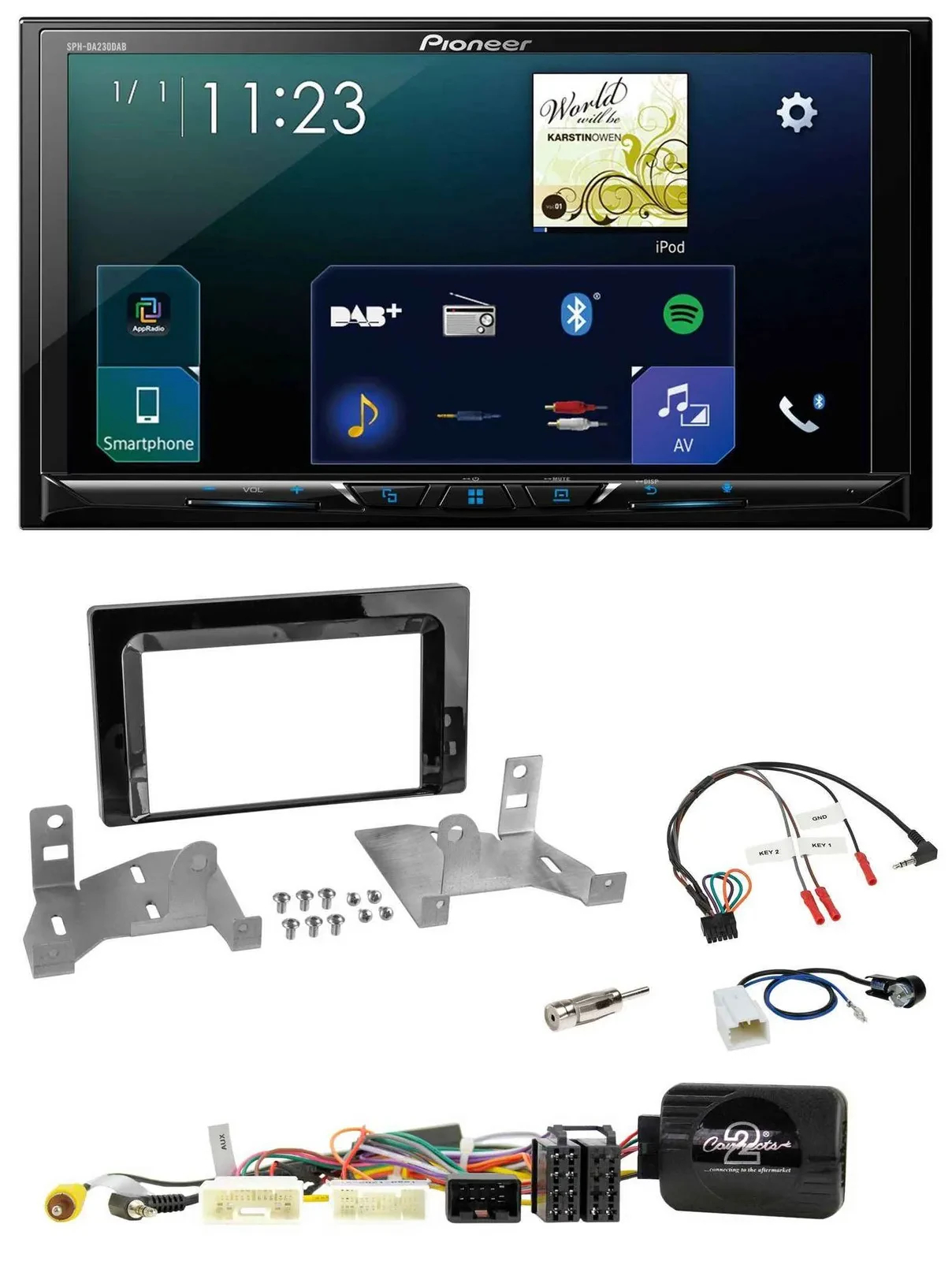 Pioneer Lenkrad Bluetooth USB 2DIN DAB Autoradio für Toyota Aygo AB7 ab 22 klavi