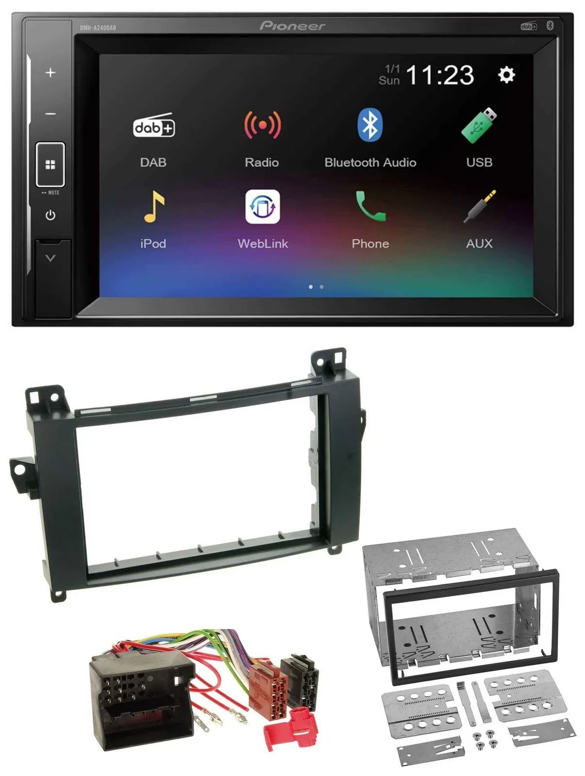 Pioneer DAB MP3 2DIN Bluetooth USB Autoradio für Mercedes B-Klasse T245 05-11