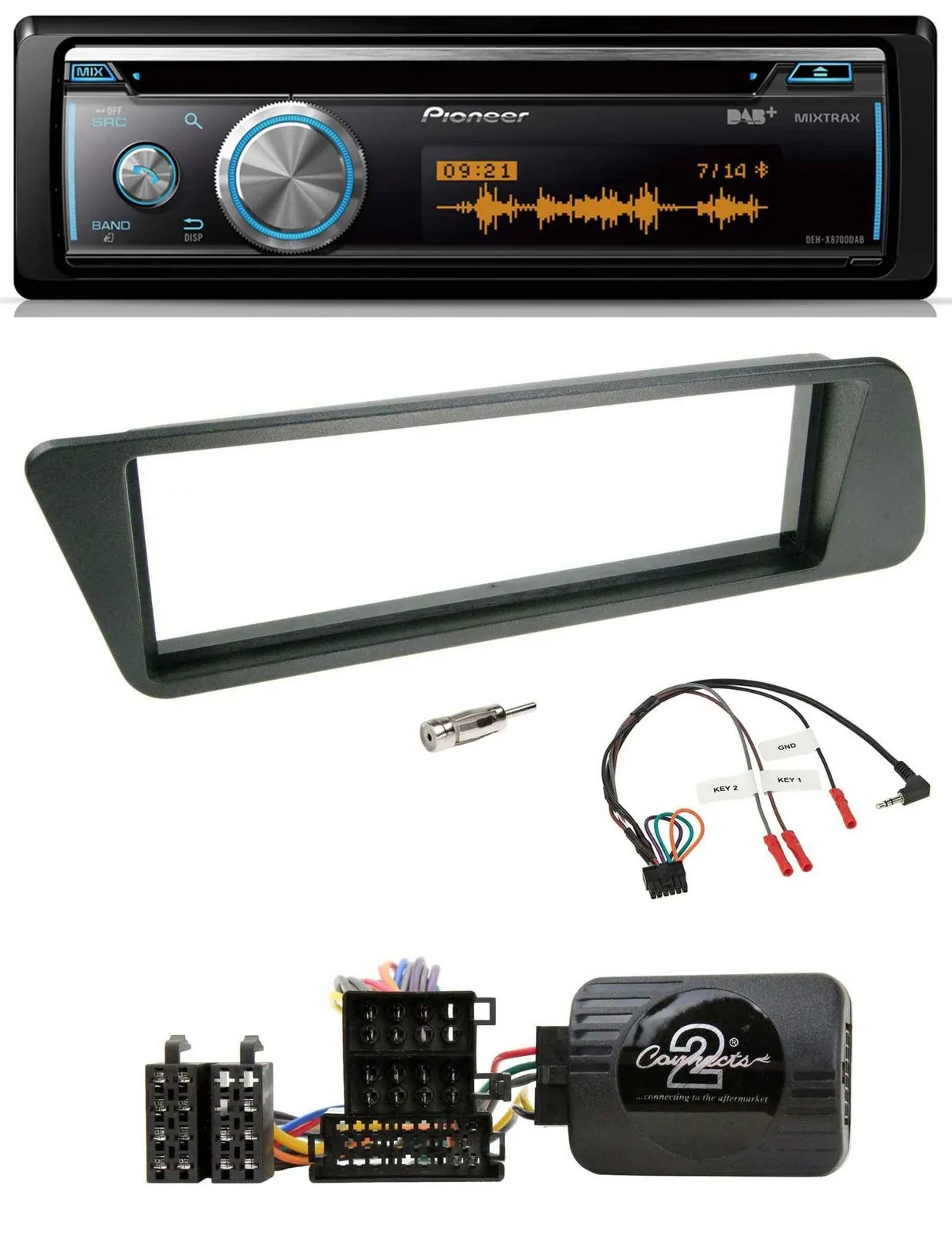 Pioneer Lenkrad DAB USB CD Bluetooth Autoradio für Peugeot 306 1998-2001