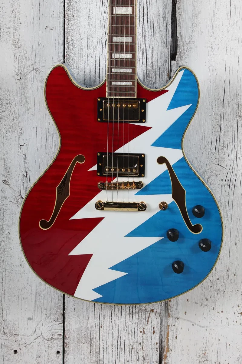 D'Angelico Premier Grateful Dead DC Semi Hollowbody Electric Guitar with Gig Bag