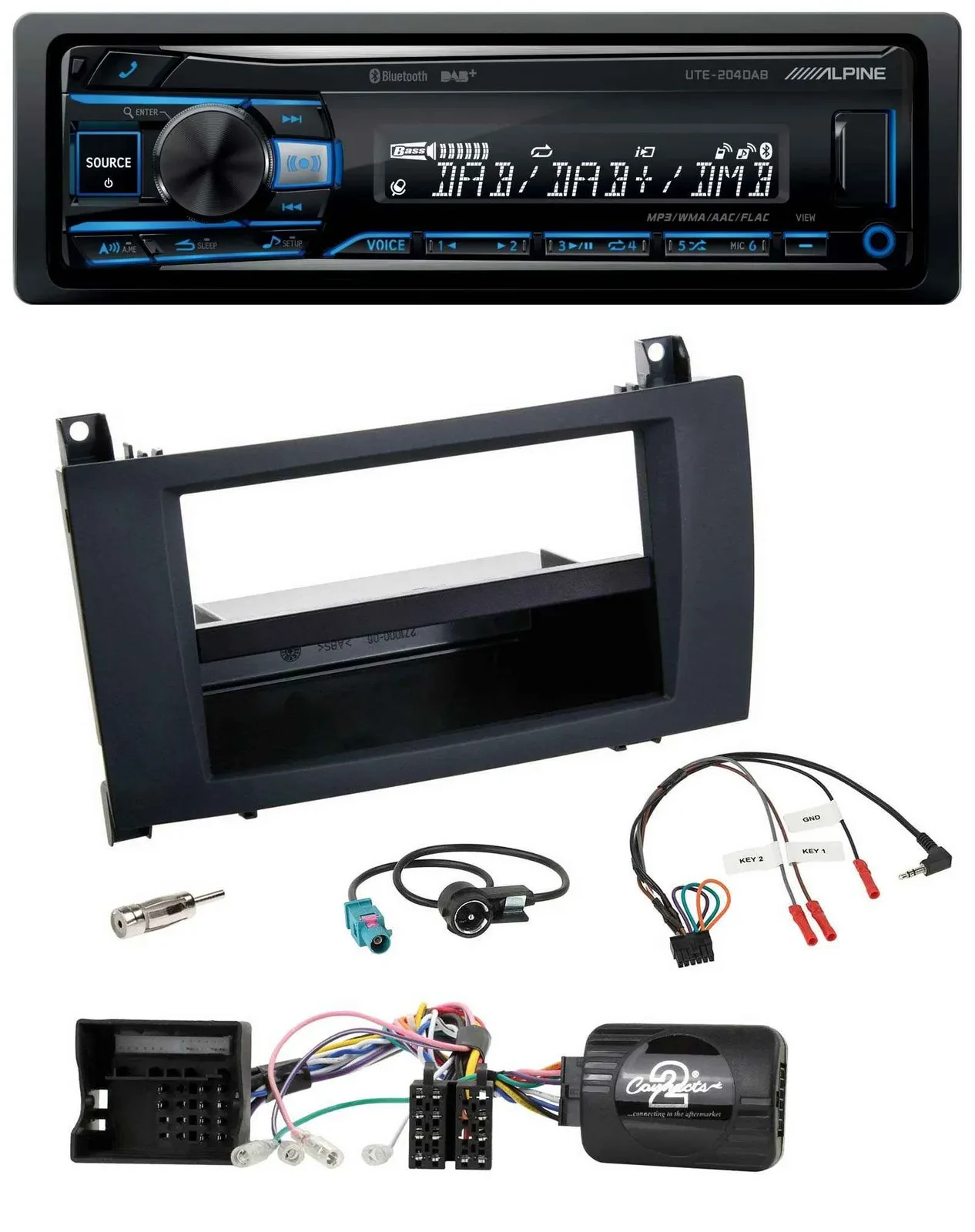 Alpine USB Bluetooth DAB Lenkrad Autoradio für Mercedes SLK R171 2004-2011