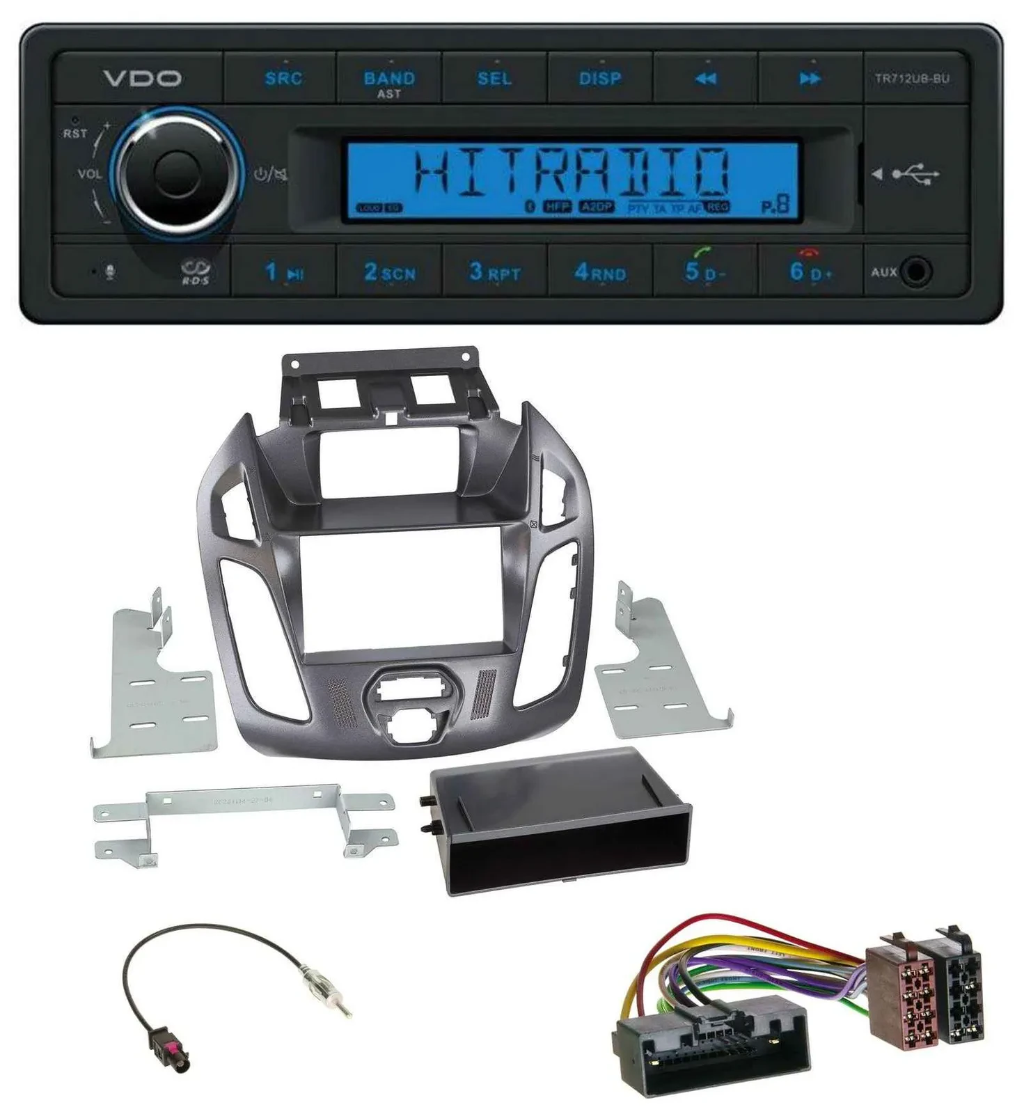 VDO Bluetooth AUX USB MP3 Autoradio für Ford Transit Connect 12-18 Display Pegas