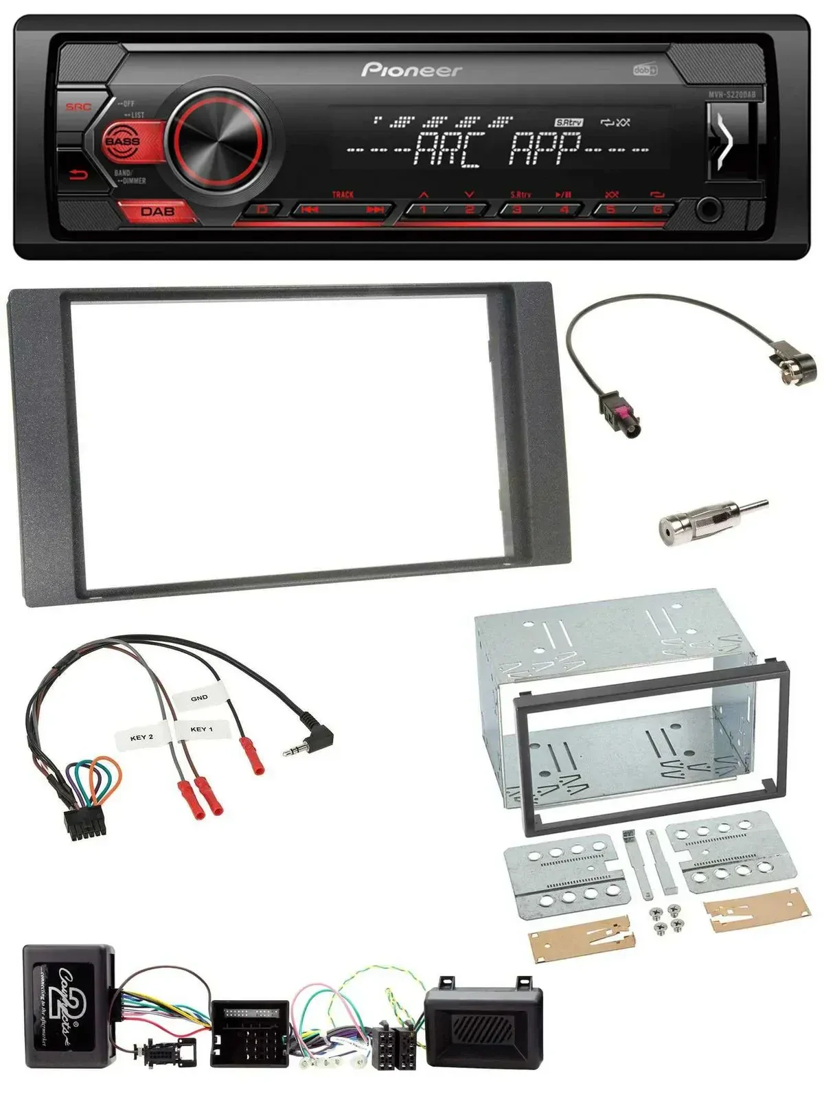 Автомагнитола для Ford Kuga (2008–2012) Pioneer 1-DIN, DAB, MP3, USB, антрацит