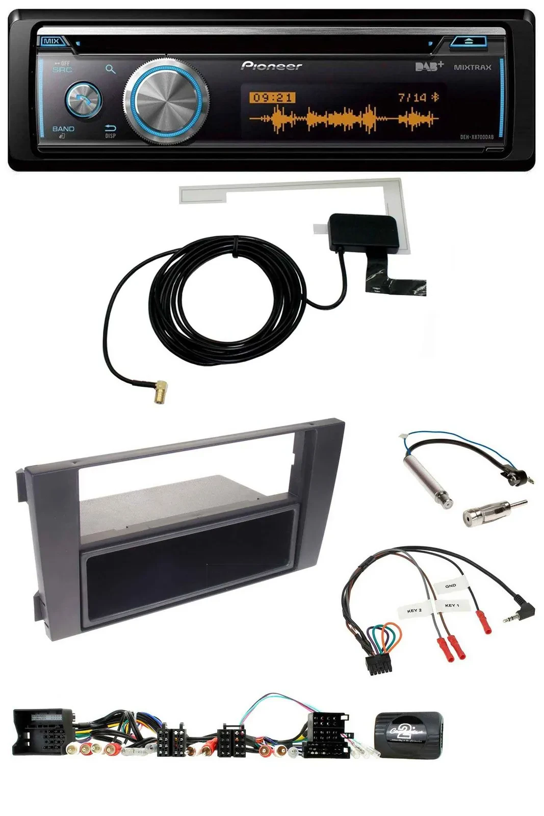 Pioneer Bluetooth DAB Lenkrad USB CD Autoradio für Audi A6 (2001-2004)