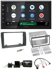 Kenwood DAB Bluetooth USB Lenkrad 2DIN Autoradio für Fiat Idea 2006-2012 grau
