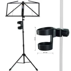 Нотный пюпитр keepdrum MUS3BK черный, с держателем для напитка