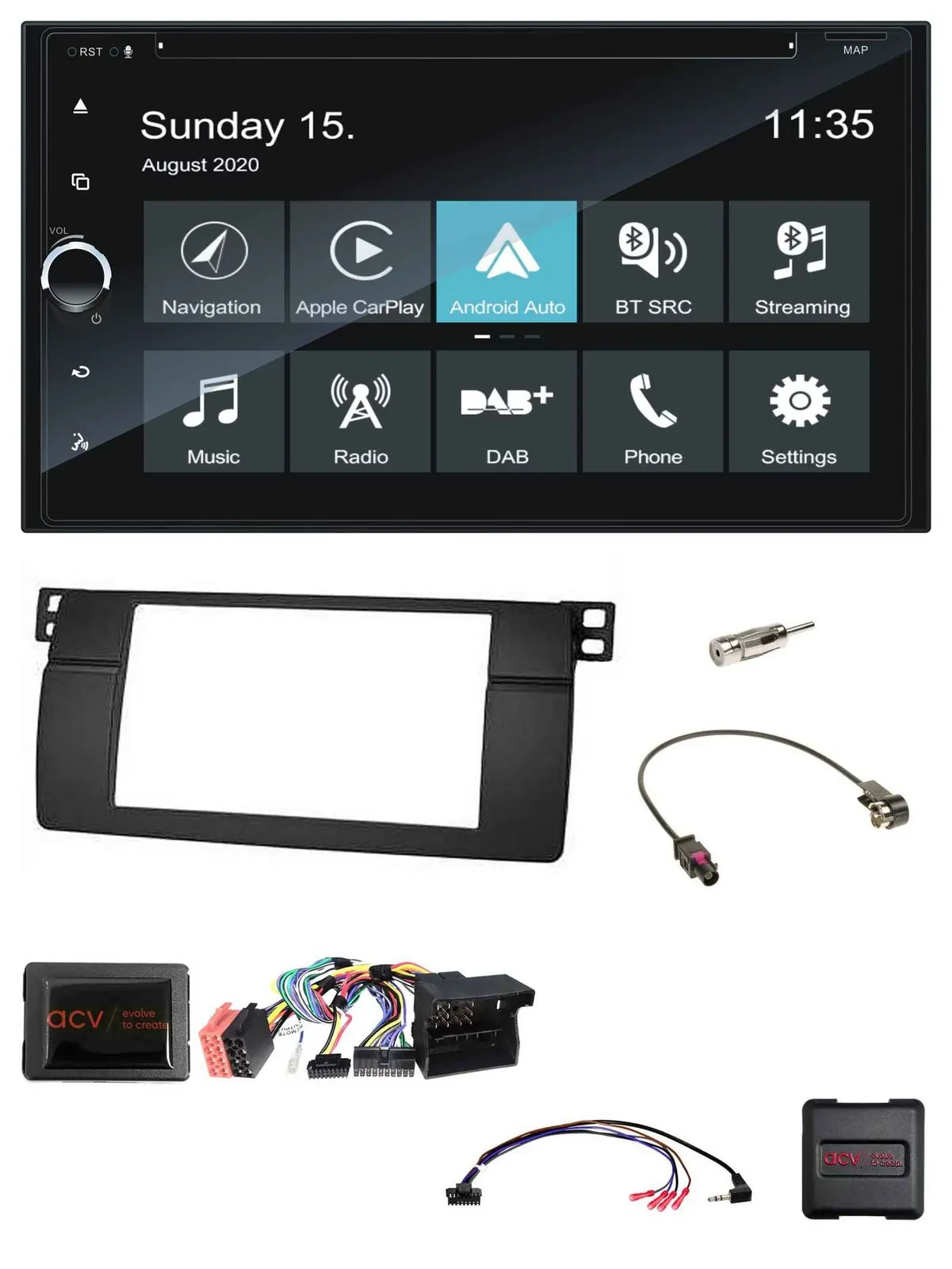 Blaupunkt 2DIN Lenkrad TMC Bluetooth USB DAB Navigation für BMW 3er 2002-2006 E4