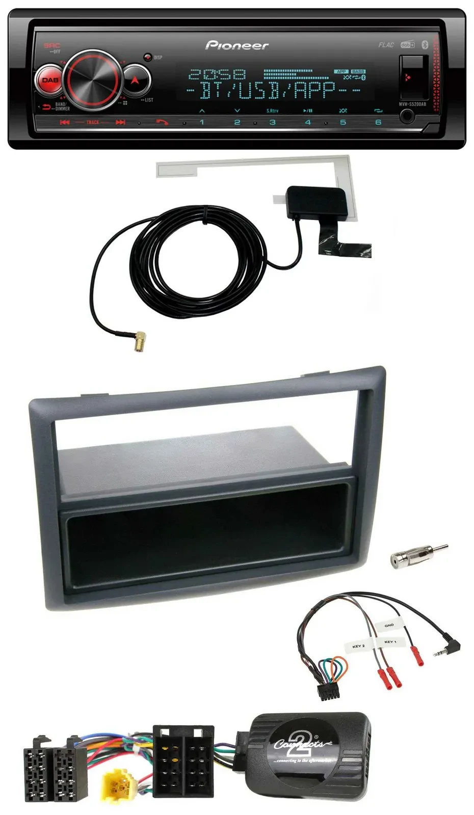 Автомагнитола для Renault Megane 2007–2008 Pioneer Bluetooth, DAB, USB черная