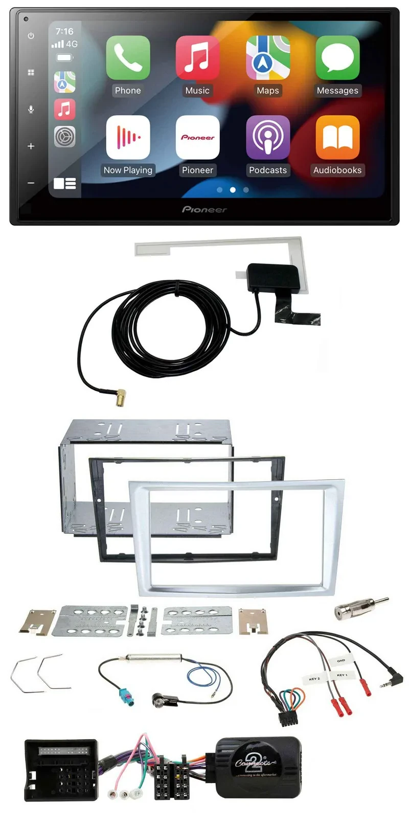 Автомагнитола Pioneer 2DIN USB Bluetooth DAB для Opel Zafira/Astra H/Corsa D