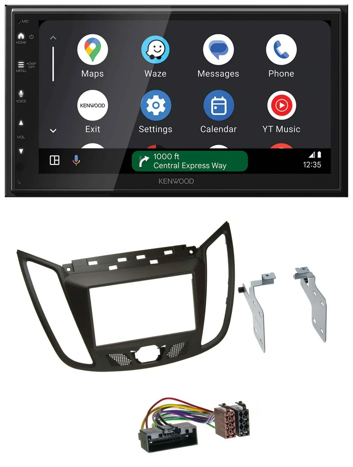 Kenwood DAB Bluetooth USB MP3 2DIN Autoradio für Ford C-Max (ab 10) braun