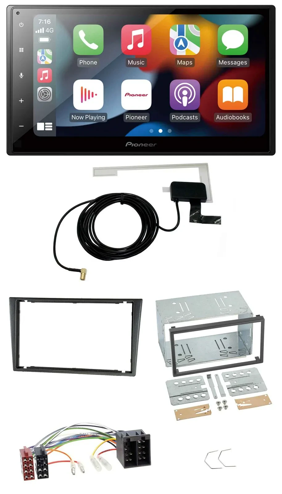 Pioneer MP3 USB Bluetooth DAB 2DIN Autoradio für Opel Combo C Corsa C Tigra Meri