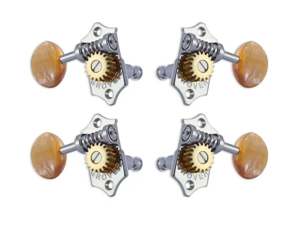 GROVER U98-18CA Sta-Tite Geared Ukulele Pegs 4 pcs. Chrome