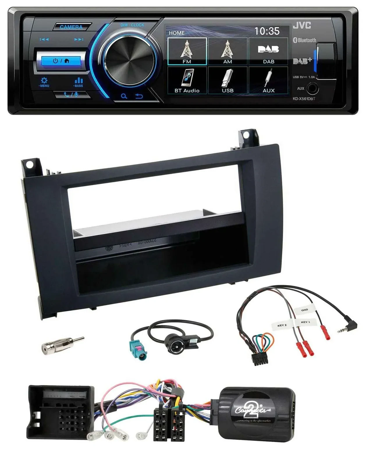 JVC Bluetooth Lenkrad USB DAB Autoradio für Mercedes SLK R171 2004-2011