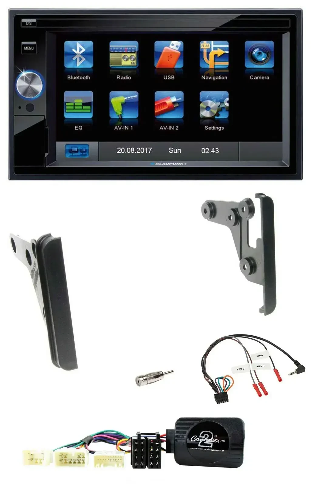 Blaupunkt Lenkrad USB Bluetooth TMC 2DIN Navigation für Toyota Yaris 2007-2010