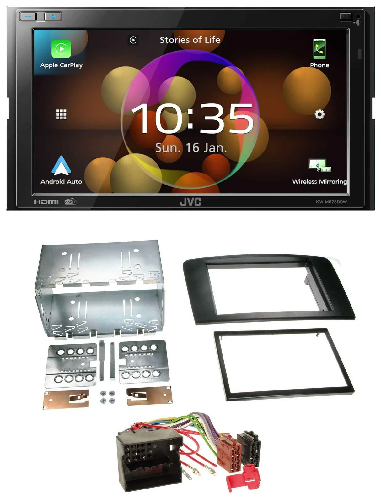 JVC DAB MP3 2DIN Bluetooth USB Autoradio für Mercedes M-Klasse 05-11 W164 Profi